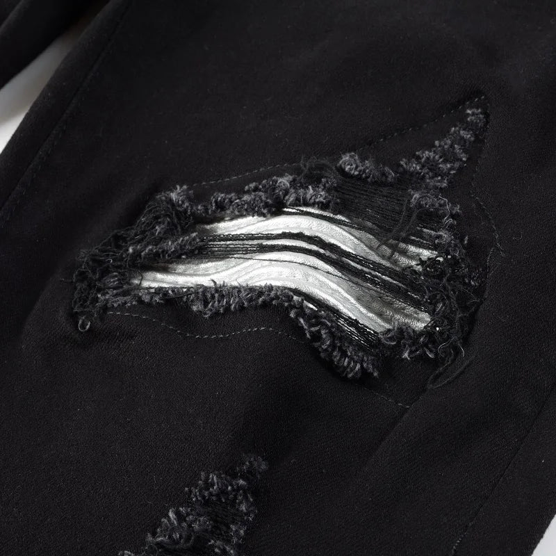 Black Quartz Leather Jeans