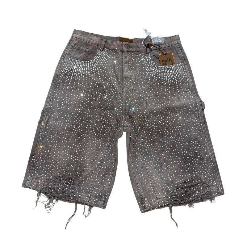 Arbitrary Rhinestone Shorts Jeans