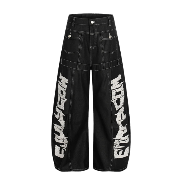 Black Street Graffiti Jeans