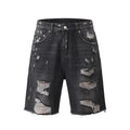 Black Ripped Shorts Jeans