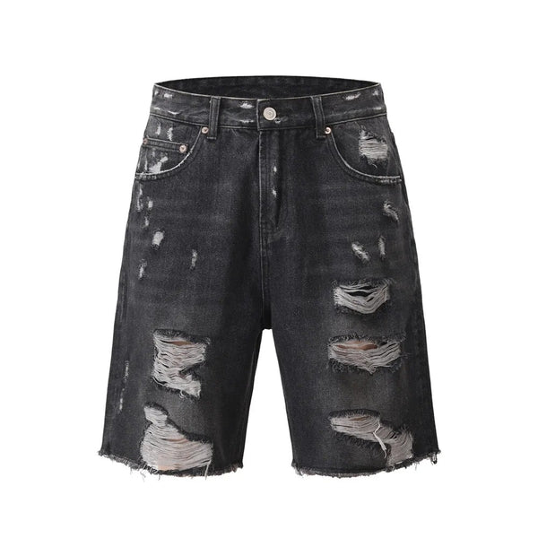 Black Ripped Shorts Jeans