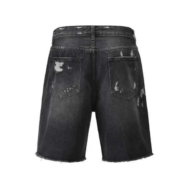 Black Ripped Shorts Jeans