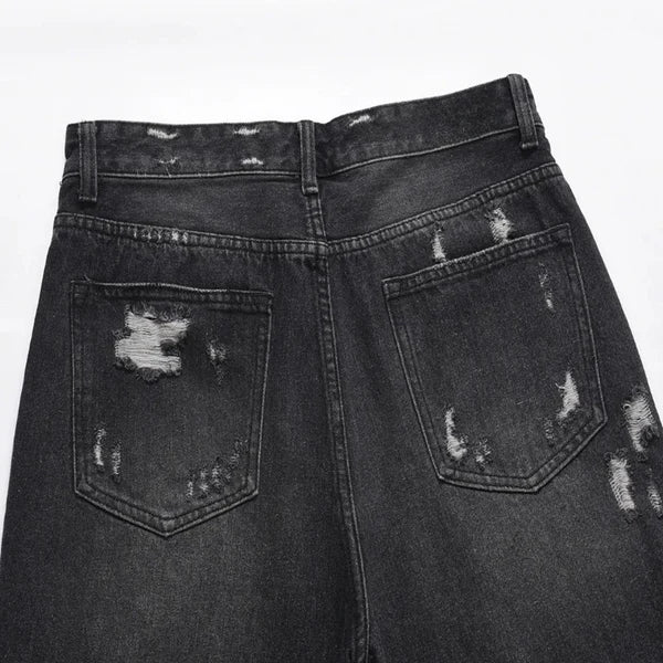 Black Ripped Shorts Jeans