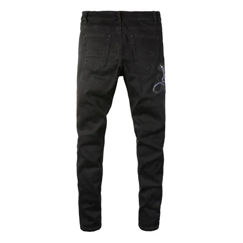 Black Snake Skin Jeans