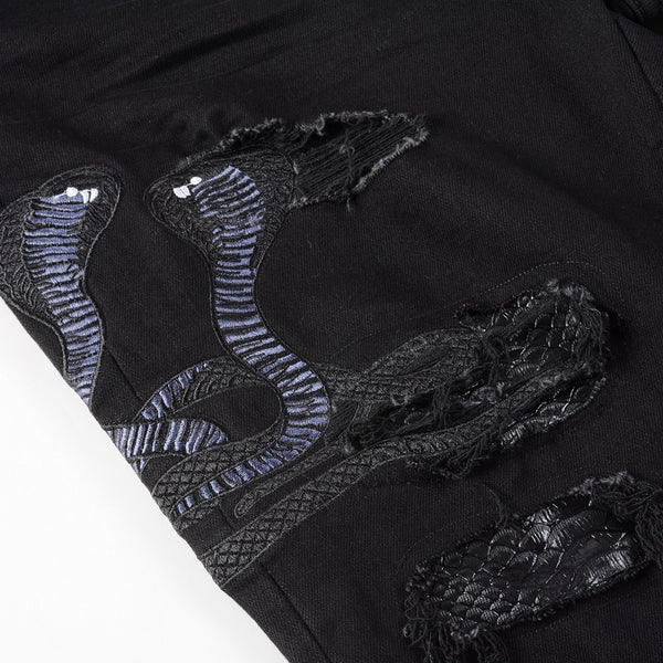 Black Snake Skin Jeans