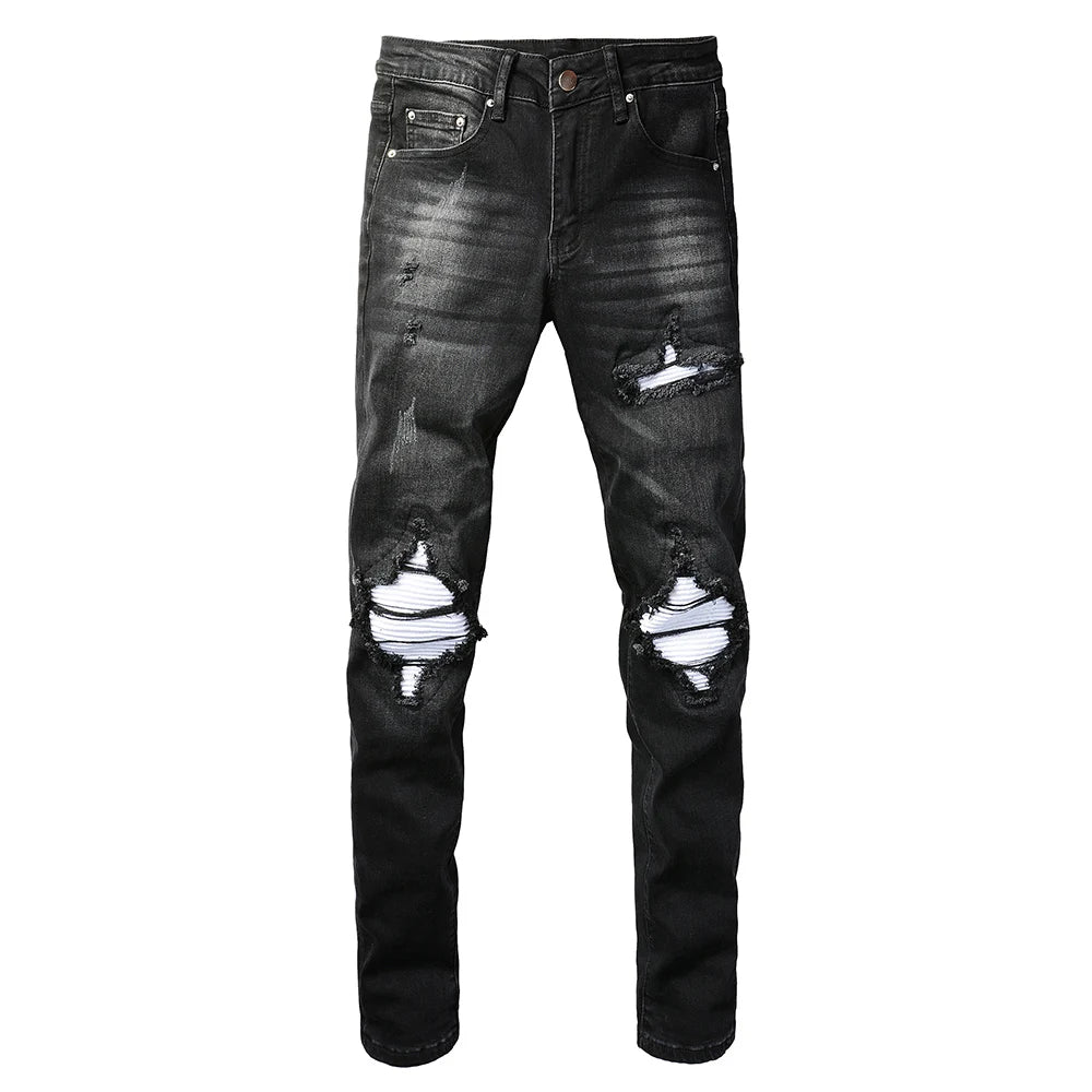 Black Quartz Leather Jeans