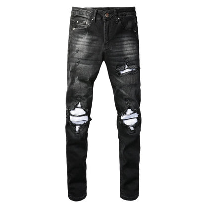 Black Quartz Leather Jeans