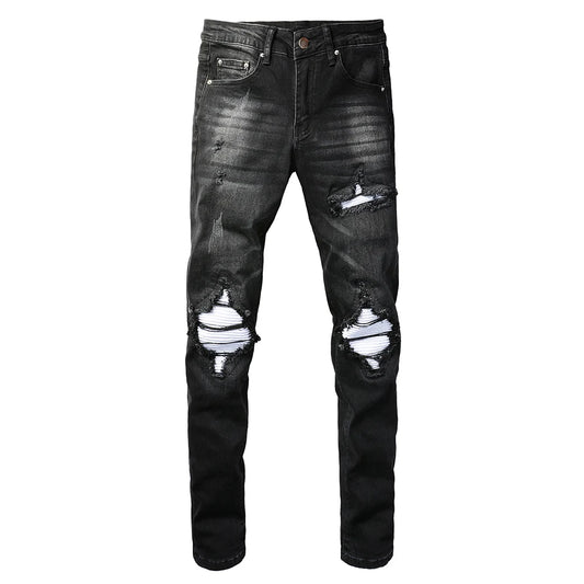 Black Quartz Leather Jeans