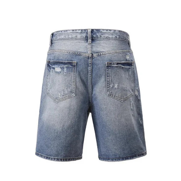 Blue Ripped Shorts Jeans