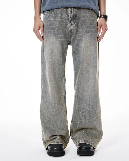 CLASSIC DIAMONDS GRAY BAGGY JEANS