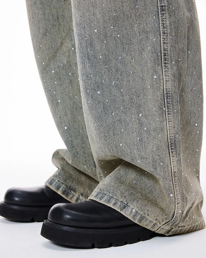 CLASSIC DIAMONDS GRAY BAGGY JEANS