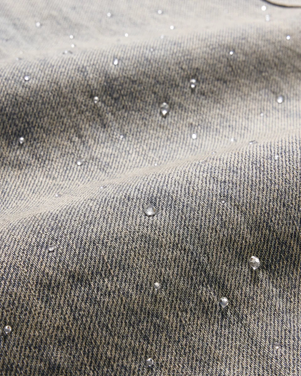 CLASSIC DIAMONDS GRAY BAGGY JEANS