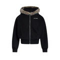 Cropped Fur Black Hoodie