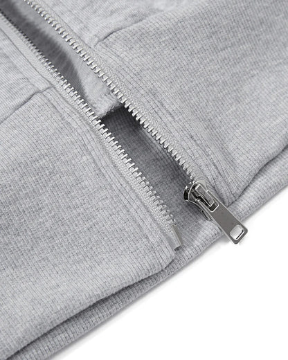 Cropped Fur Grey Hoodie