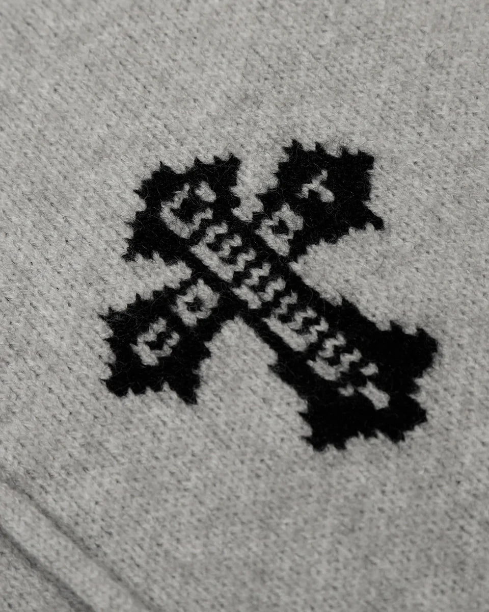 Cropped Gothic Grey Hoodie