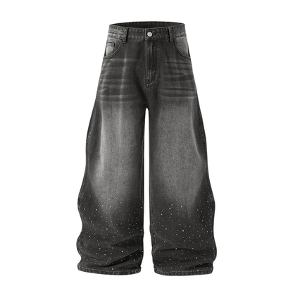 DIAMONDS BLACK BAGGY JEANS