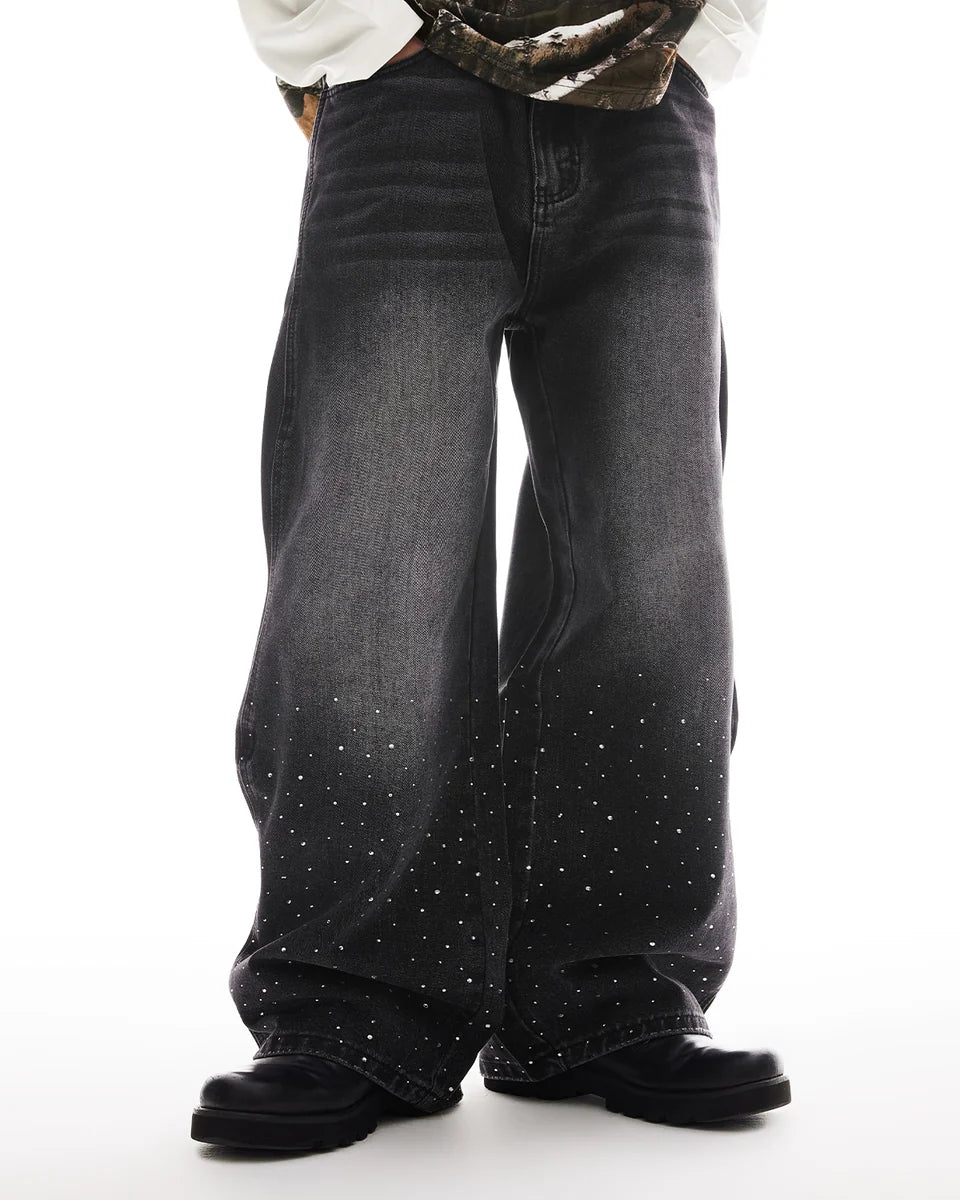 DIAMONDS BLACK BAGGY JEANS