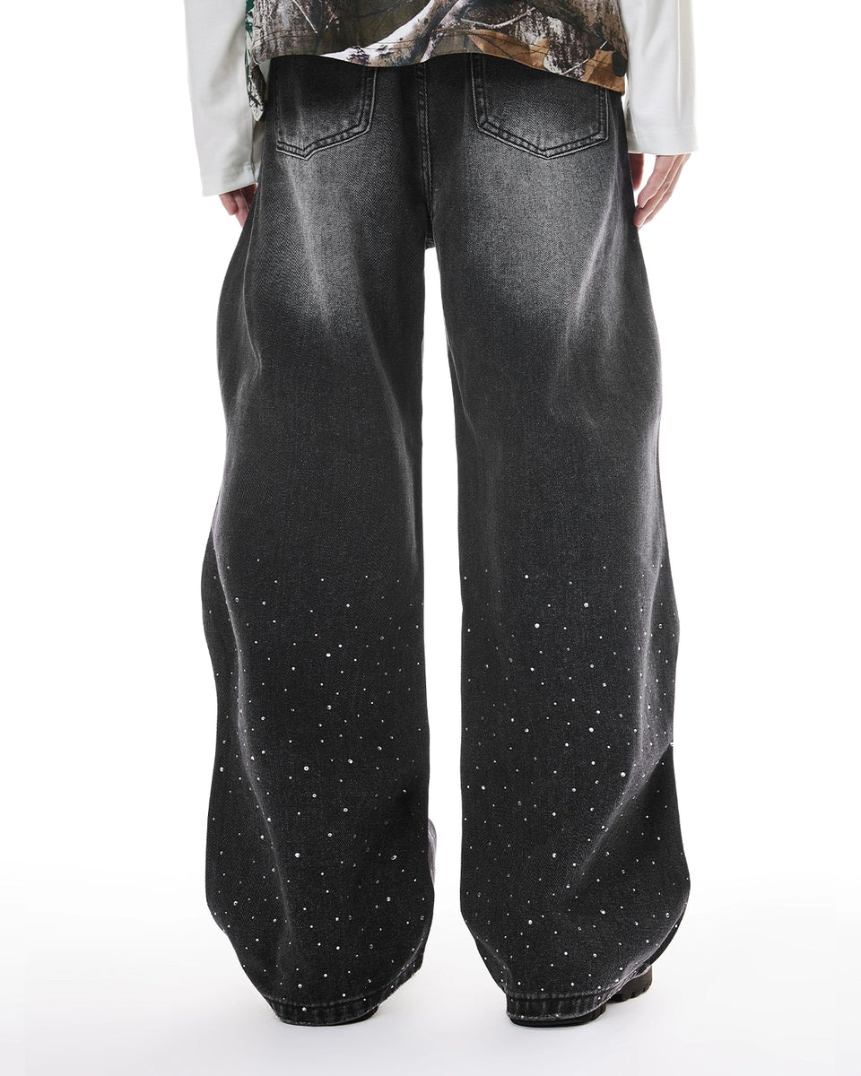 DIAMONDS BLACK BAGGY JEANS
