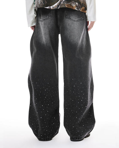 DIAMONDS BLACK BAGGY JEANS