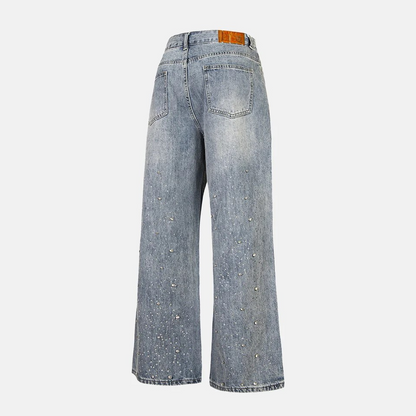 DIAMONDS LIGHT BLUE BAGGY JEANS