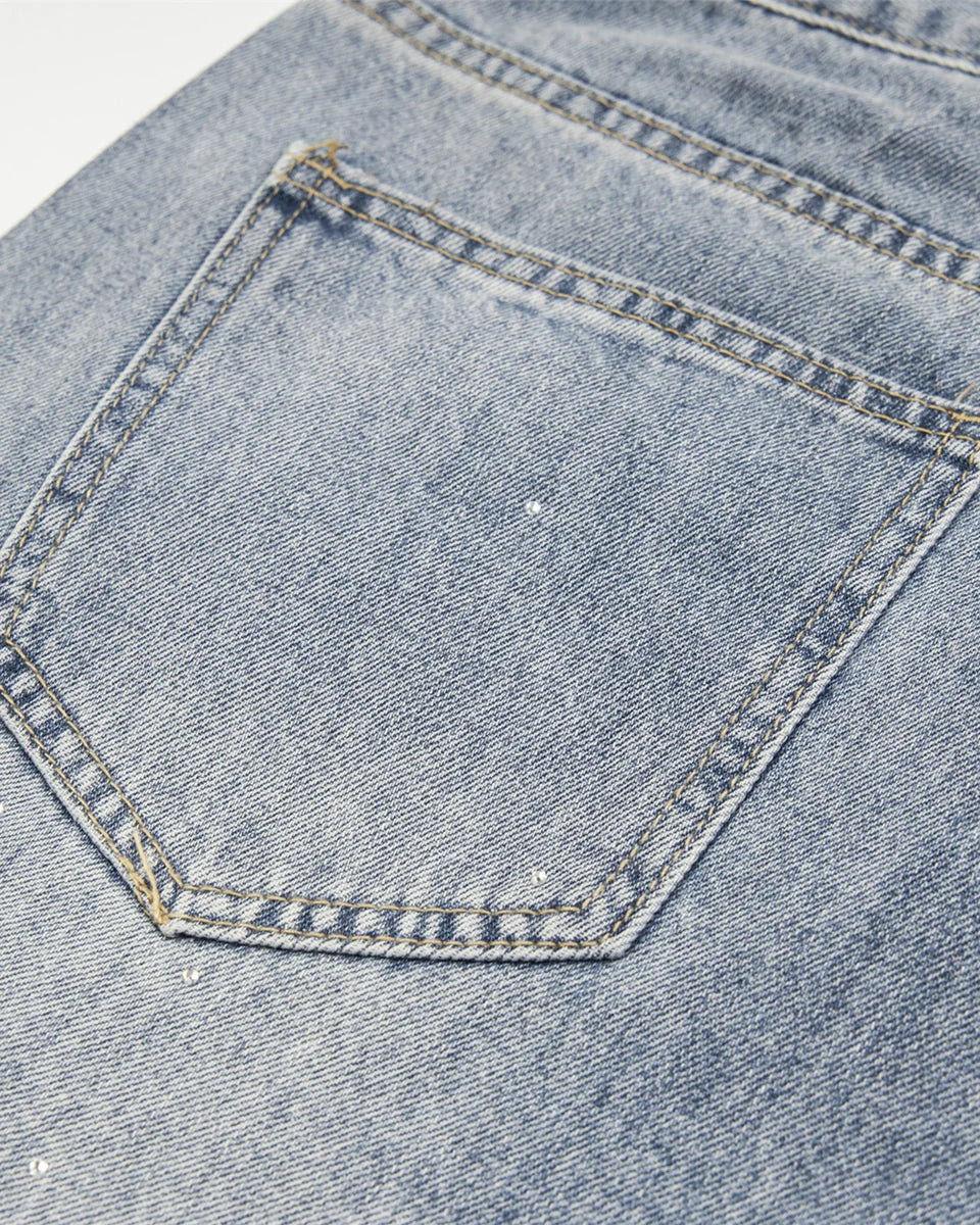 DIAMONDS LIGHT BLUE BAGGY JEANS