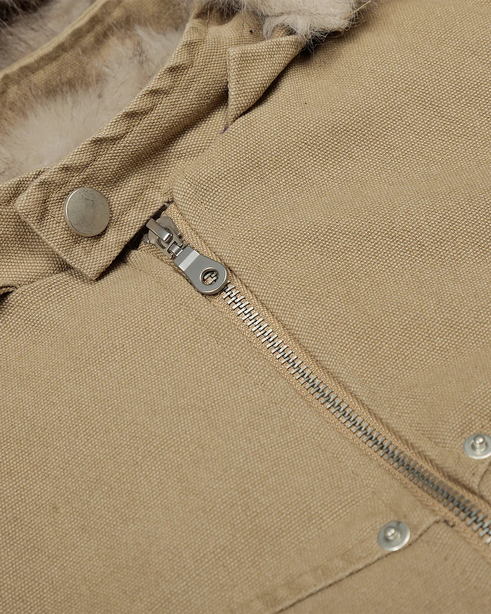 Detachable Fur Beige Jacket