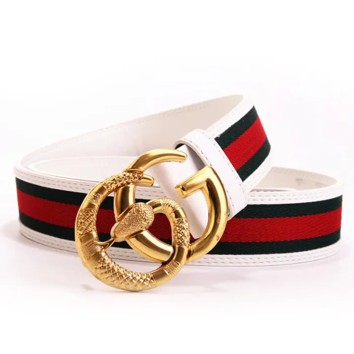 GUCCI - GOLD SNAKE LOGO WHITE