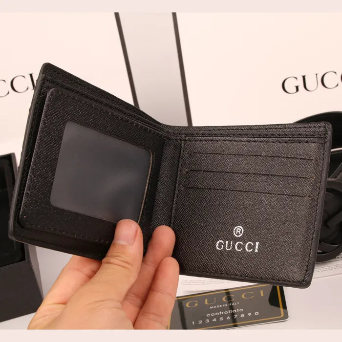 GUCCI - INTERLOCKING GOLD + BLACK WALLET