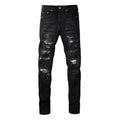 Grey Patch Jeans