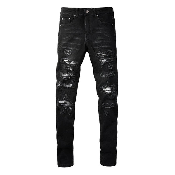 Grey Patch Jeans