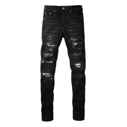 Grey Patch Jeans