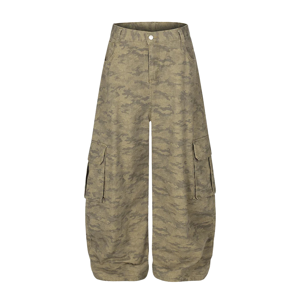 KHAKI CAMO BAGGY JEANS