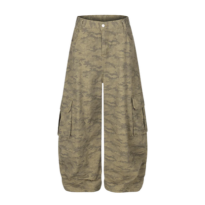 KHAKI CAMO BAGGY JEANS