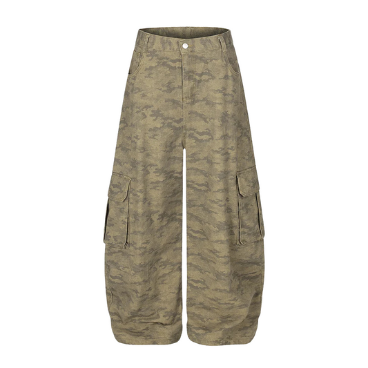 KHAKI CAMO BAGGY JEANS
