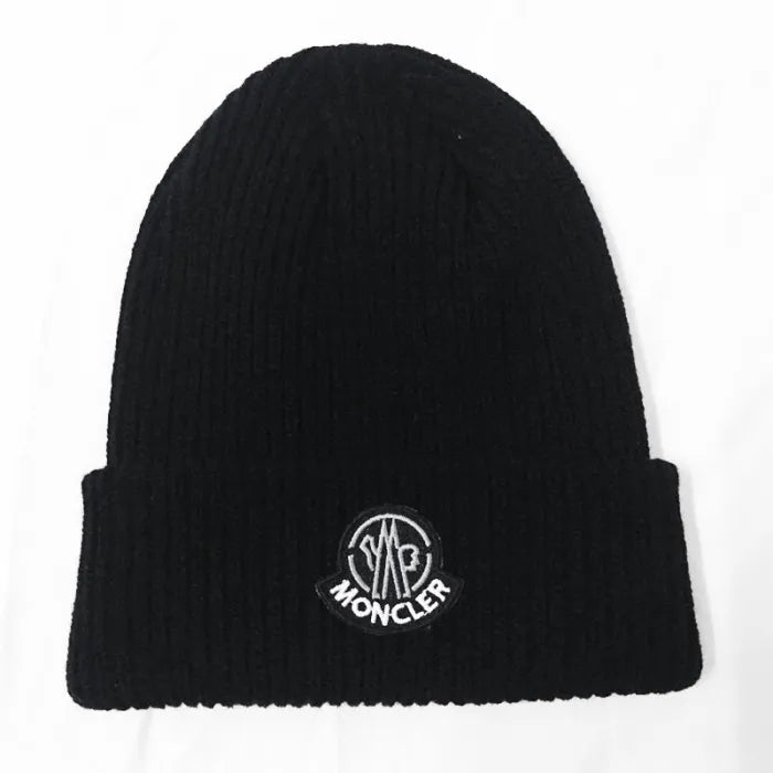 MONCLER BEANIE - BLACK LOGO