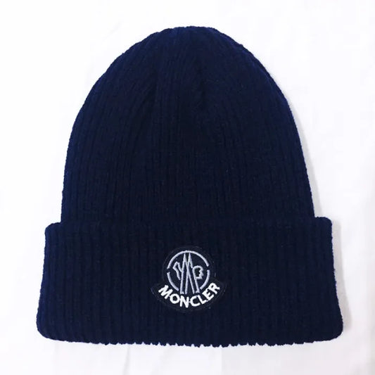 MONCLER BEANIE - LOGO BLUE