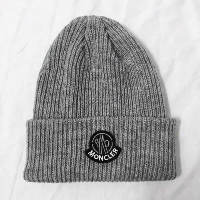 MONCLER BEANIE - GRAY LOGO