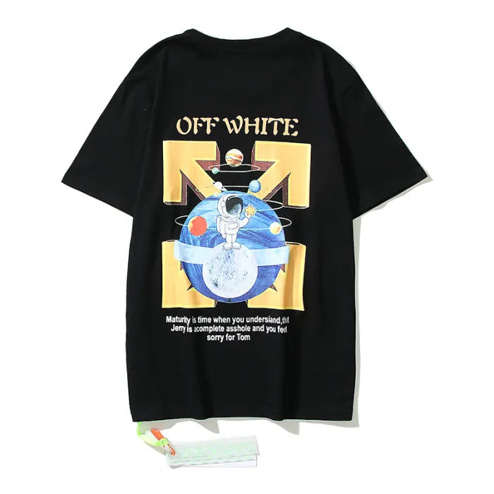 OFF WHITE SHIRT - ROTATING PLANETS