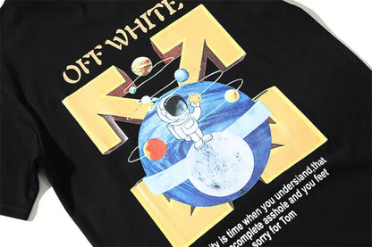 OFF WHITE SHIRT - ROTATING PLANETS