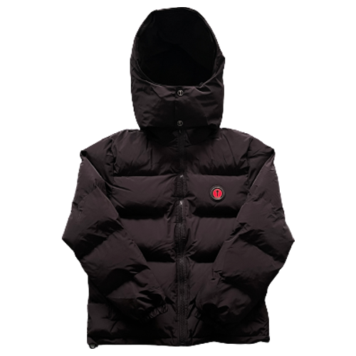 PUFFER DETACHABLE HOOD – BLACK RED