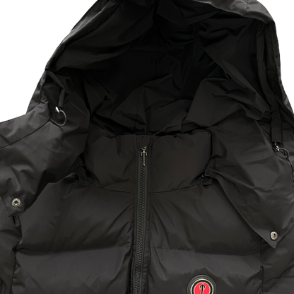 PUFFER DETACHABLE HOOD – BLACK RED