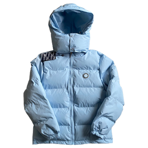 PUFFER DETACHABLE HOOD – ICE BLUE