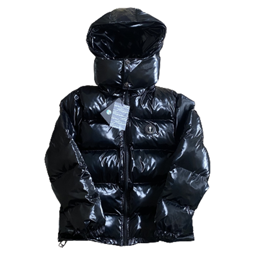 DETACHABLE HOOD PUFFER – SHINY BLACK