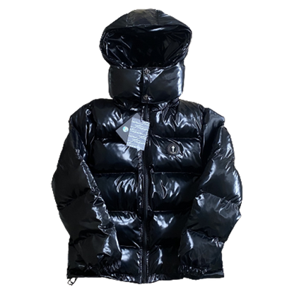 DETACHABLE HOOD PUFFER – SHINY BLACK