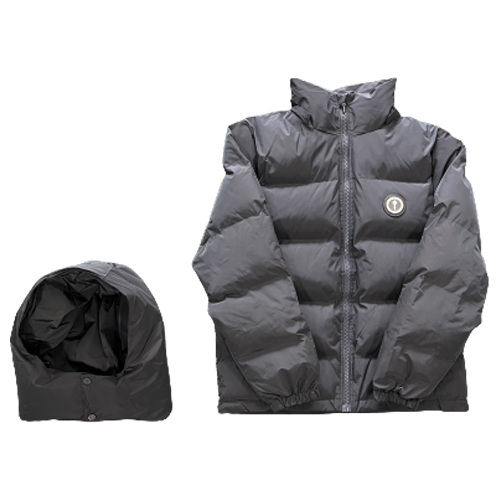 PUFFER DETACHABLE HOOD – STONE