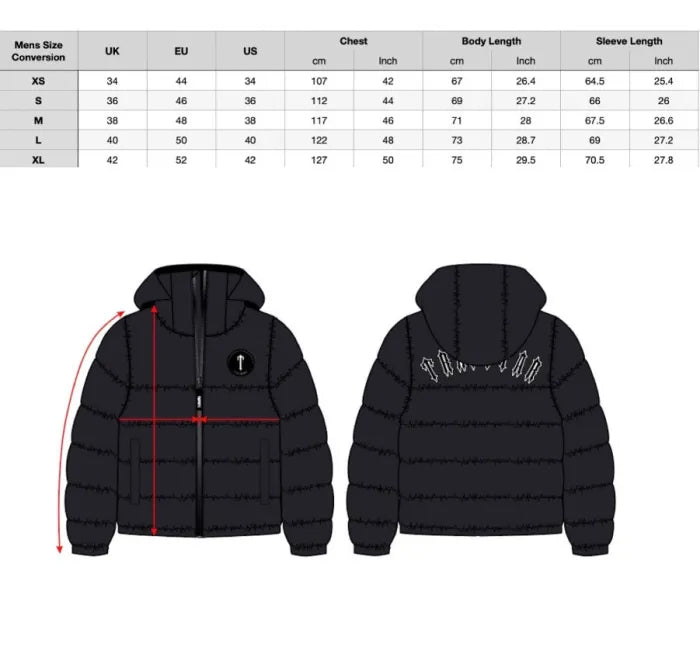 DETACHABLE HOOD PUFFER – BLACK