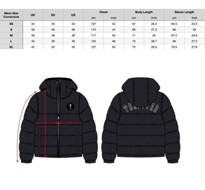 DETACHABLE HOOD PUFFER – BLACK