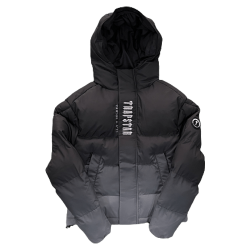 PUFFER T HOOD - BLACK GRAY