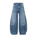RIPPED BLUE BAGGY JEANS