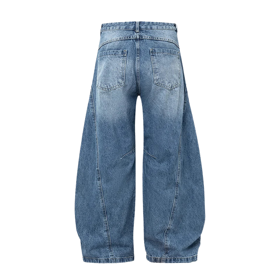 RIPPED BLUE BAGGY JEANS